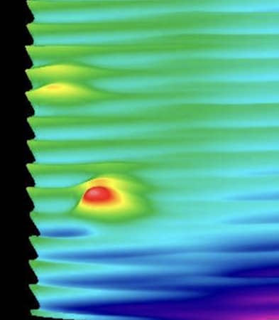 Infrared image of rocket engine coolant channel defects