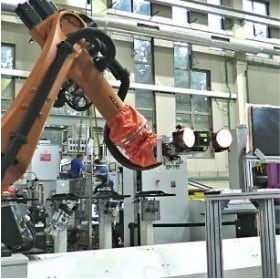 The LTI-2100 mounted on a robot arm