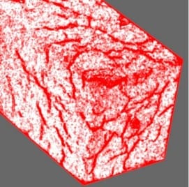 imaging of microcracks on a concrete test block