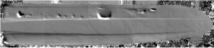 Shearography imaging results of a propeller blade with several voids